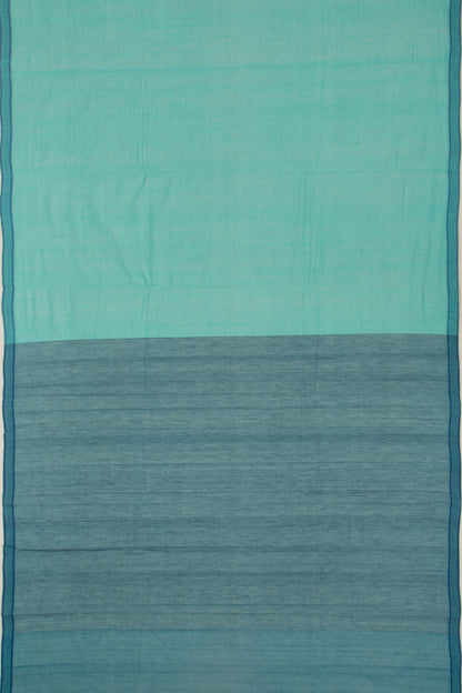 Ponduru Handspun Cotton Plain Sea Green Saree