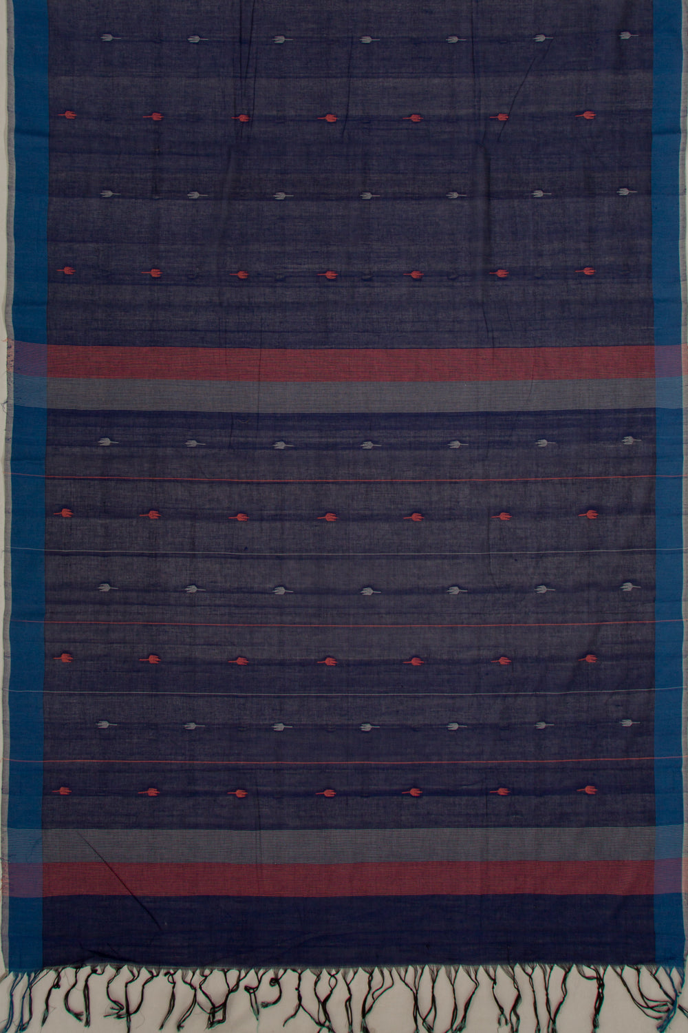 Handspun Cotton Butta Dark Blue Saree