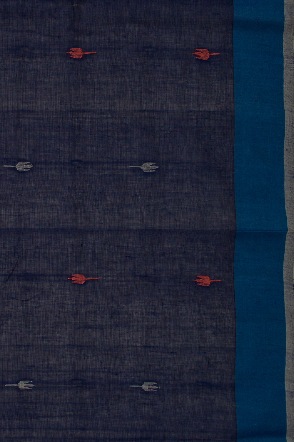 Handspun Cotton Butta Dark Blue Saree