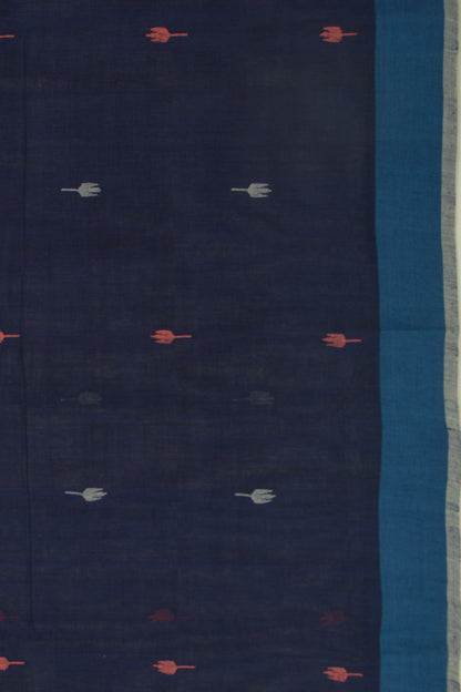 Ponduru Handspun Cotton Butta Dark Blue Saree