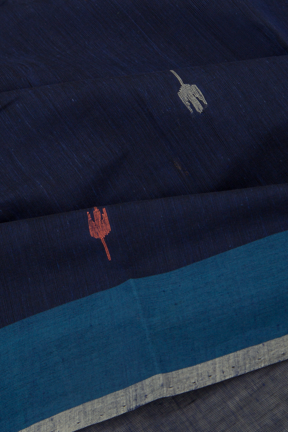 Ponduru Handspun Cotton Butta Dark Blue Saree