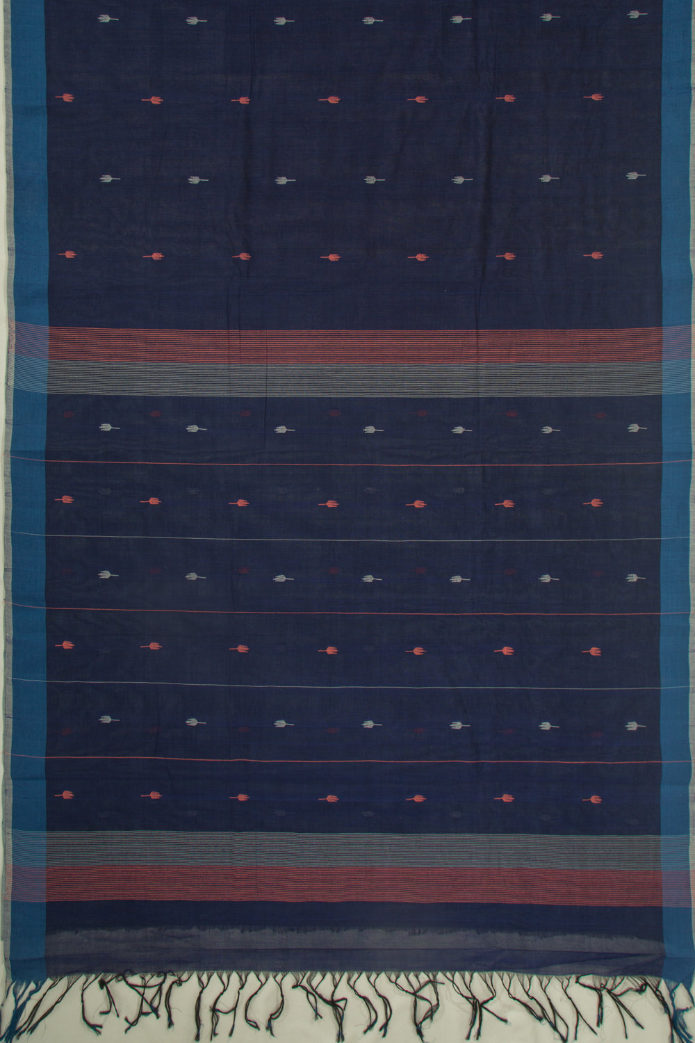 Ponduru Handspun Cotton Butta Dark Blue Saree