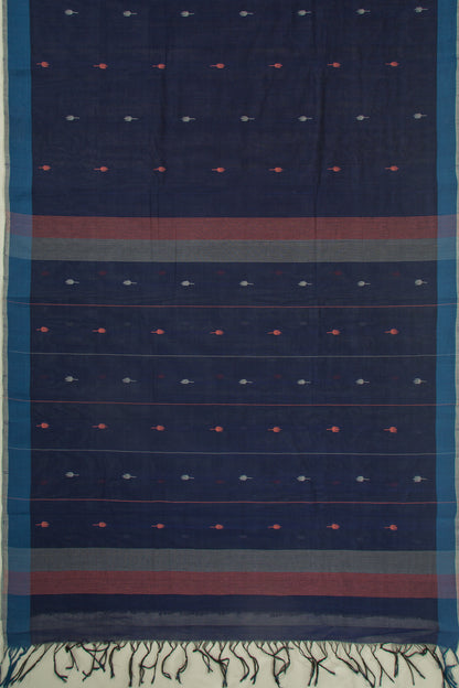 Ponduru Handspun Cotton Butta Dark Blue Saree