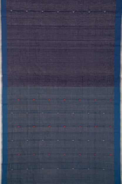 Ponduru Handspun Cotton Butta Dark Blue Saree