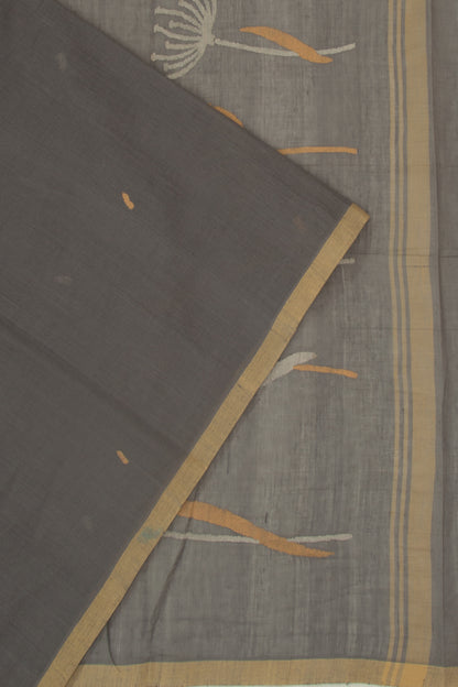 Ponduru Handspun Cotton Butta Grey Saree
