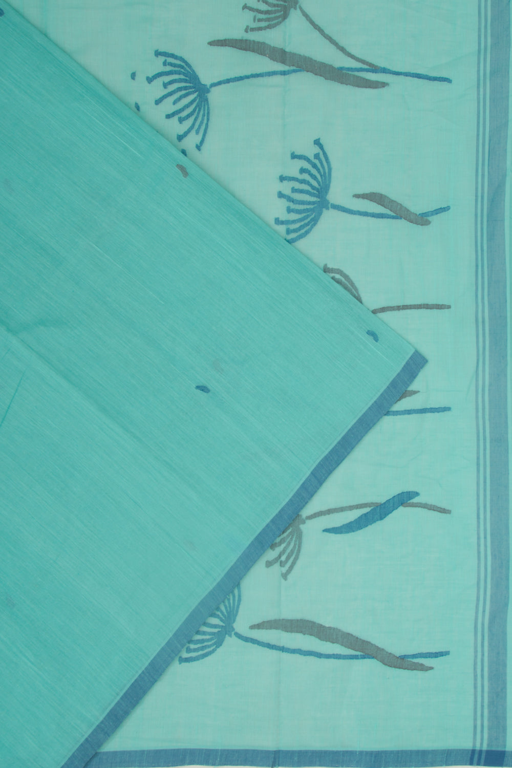 Ponduru Handspun Cotton Butta Sea Green Saree