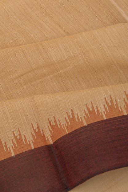 Ponduru Handspun Cotton Plain Cream Saree