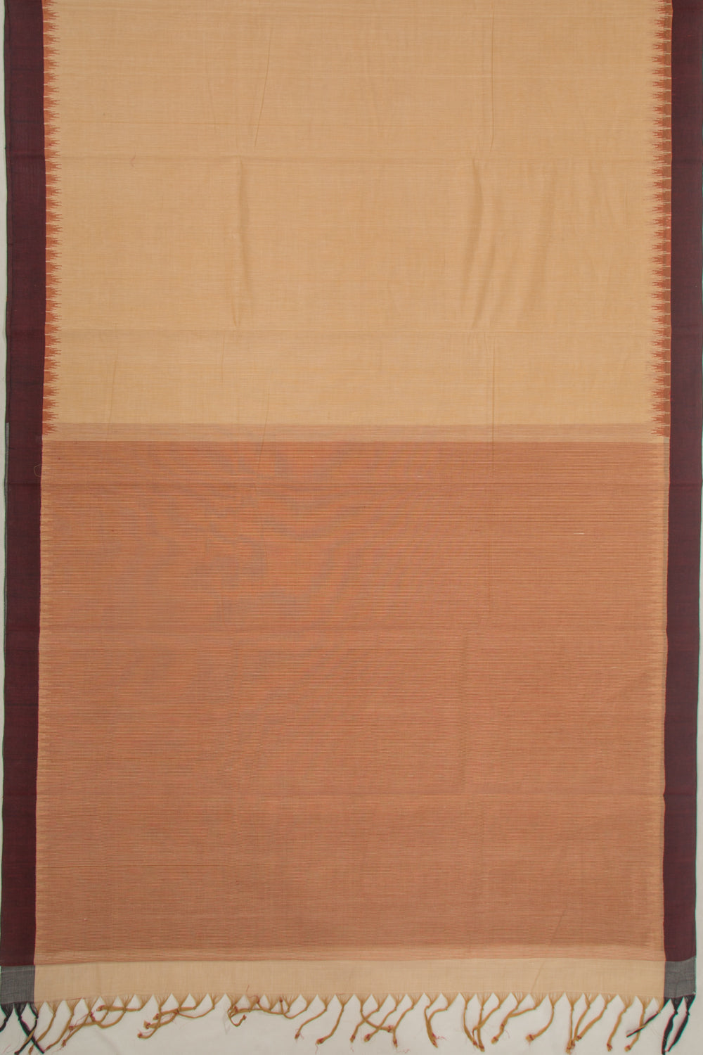 Ponduru Handspun Cotton Plain Cream Saree