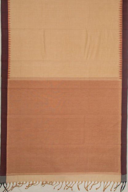 Ponduru Handspun Cotton Plain Cream Saree