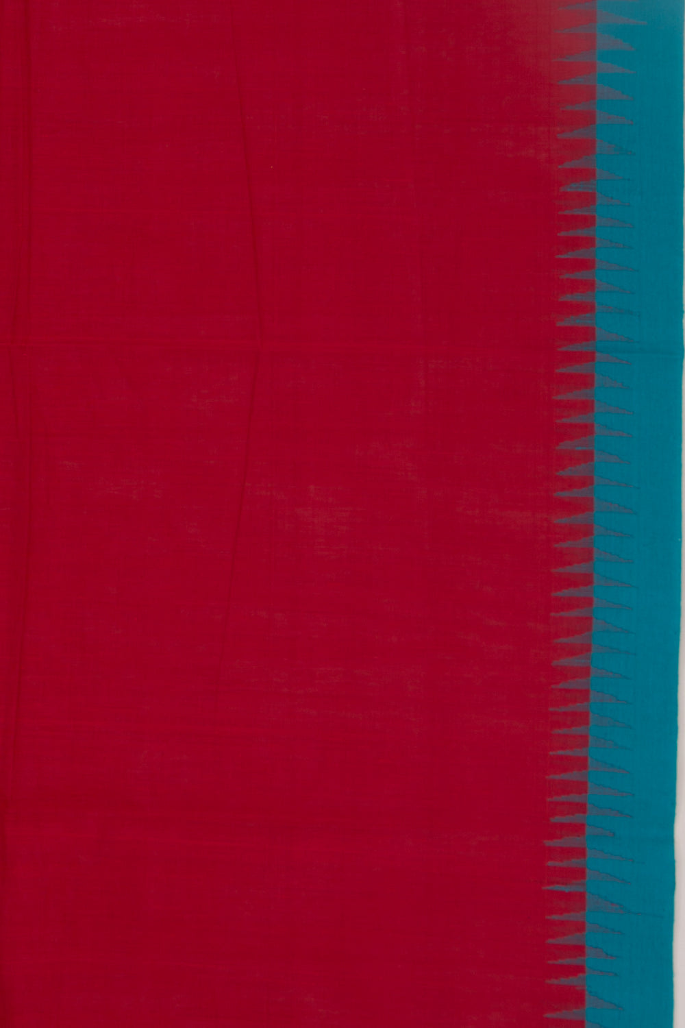 Ponduru Handspun Cotton Plain Red Saree