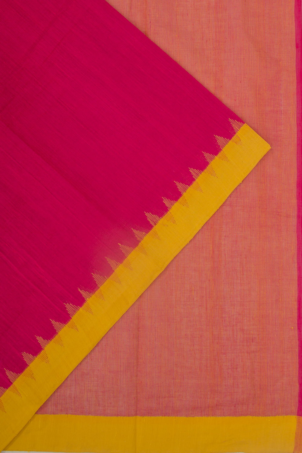 Ponduru Handspun Cotton Plain Pink Saree