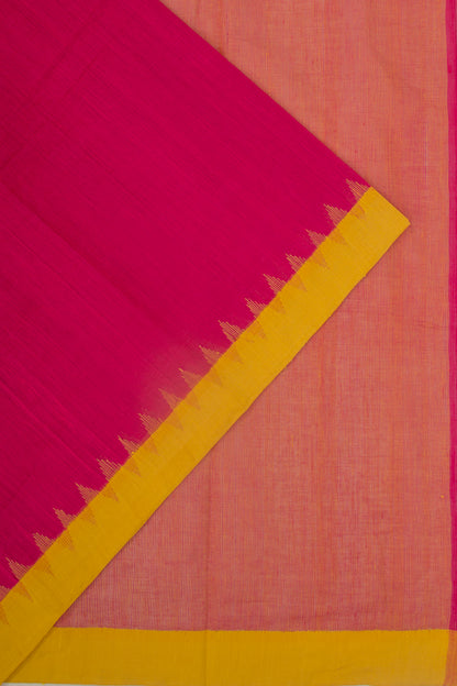 Ponduru Handspun Cotton Plain Pink Saree