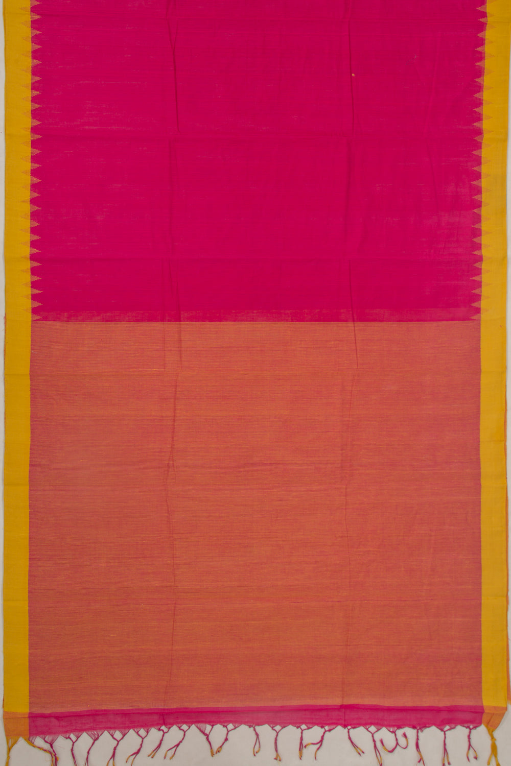 Ponduru Handspun Cotton Plain Pink Saree
