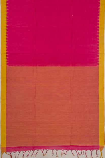 Ponduru Handspun Cotton Plain Pink Saree