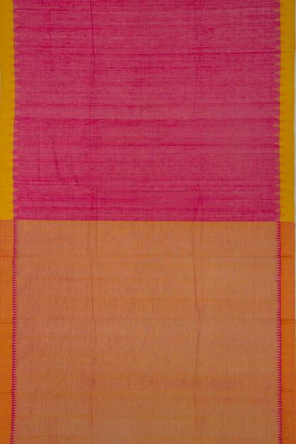 Ponduru Handspun Cotton Plain Pink Saree