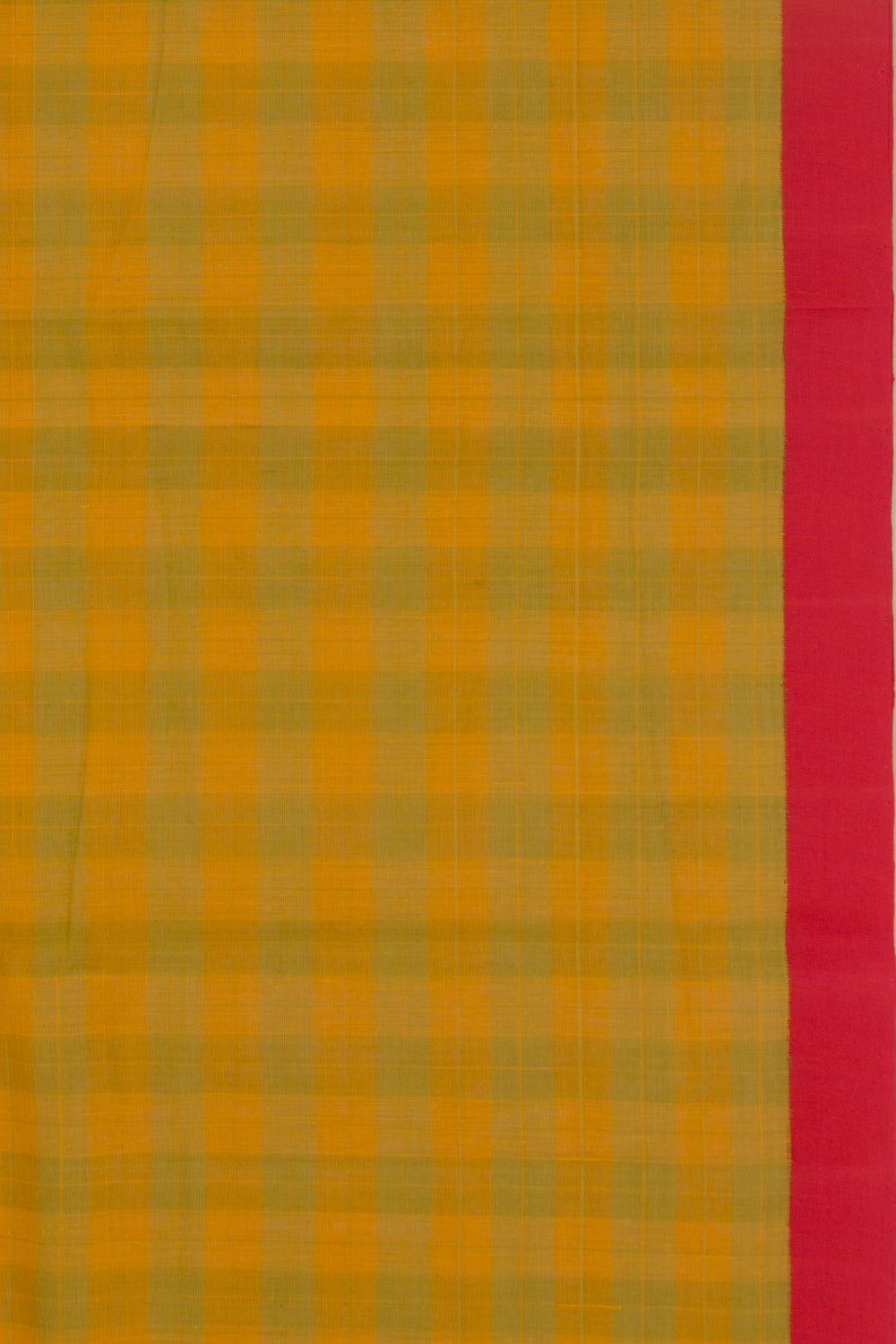 Ponduru Handspun Cotton Checks Yellow Saree