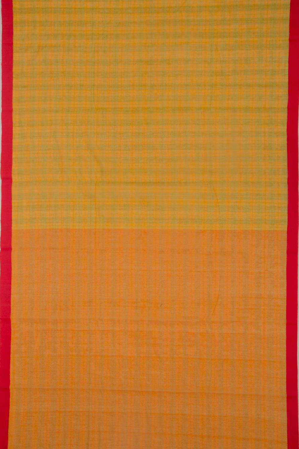 Ponduru Handspun Cotton Checks Yellow Saree