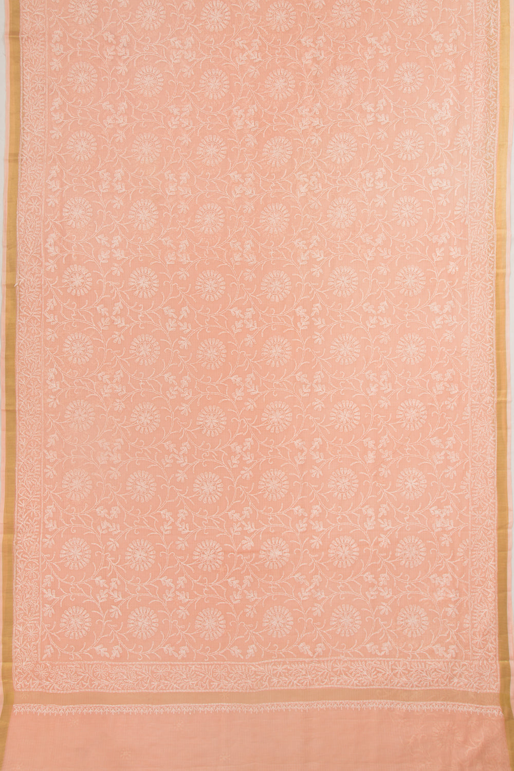 Kota Soft Silk Embroidery Pastel Orange Saree