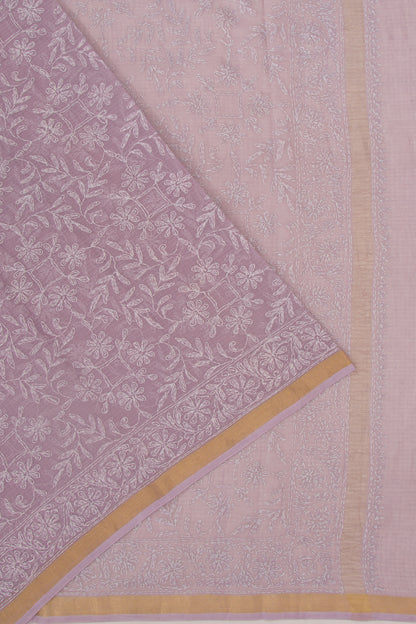 Kota Soft Silk Embroidery Lavender Saree