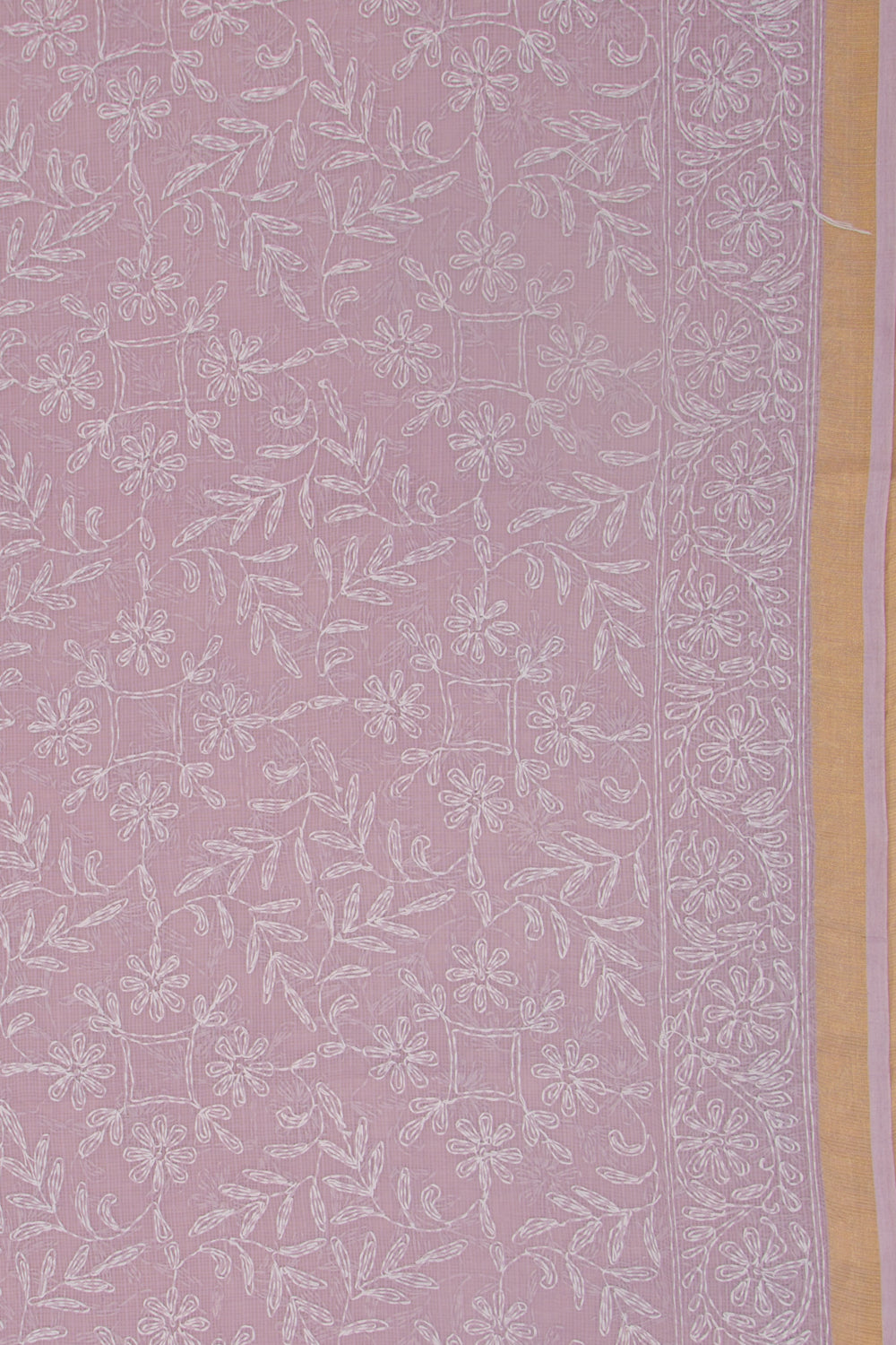 Kota Soft Silk Embroidery Lavender Saree