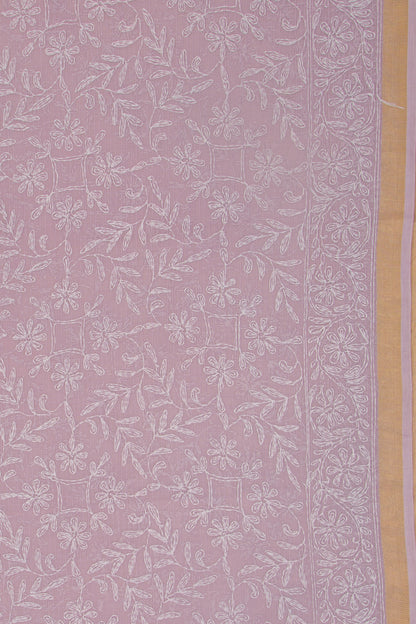 Kota Soft Silk Embroidery Lavender Saree