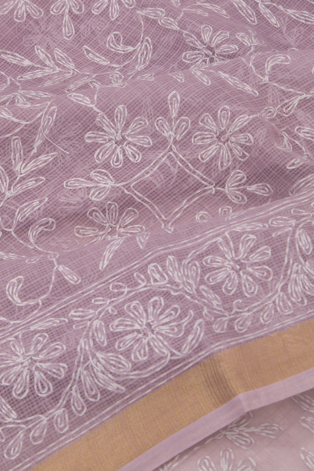Kota Soft Silk Embroidery Lavender Saree