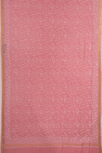 Kota Soft Silk Embroidery Pink Saree