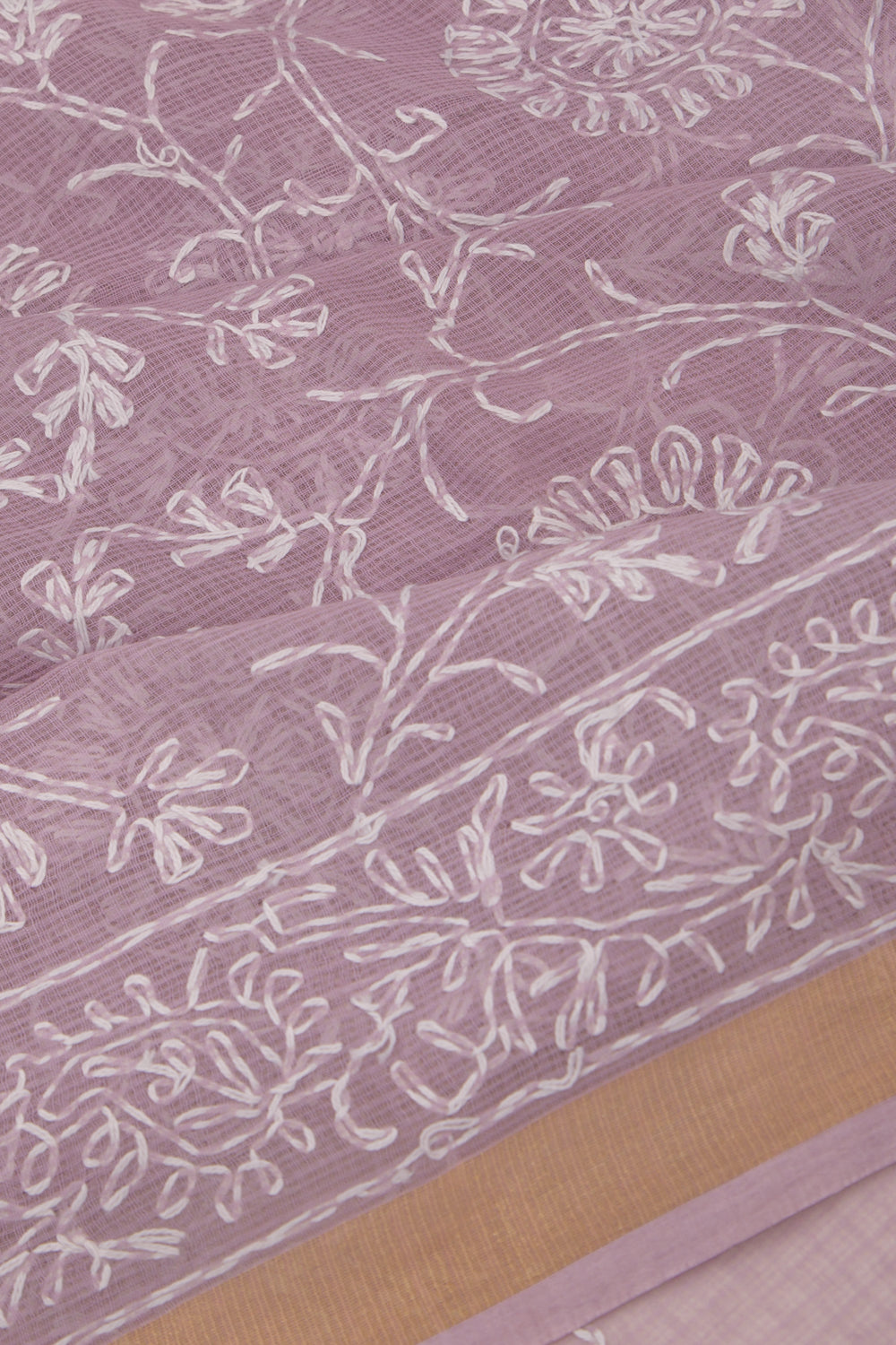 Kota Soft Silk Embroidery Lavender Saree