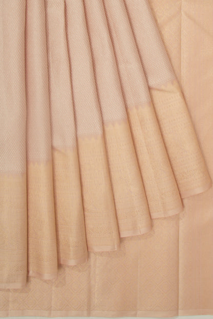 Kanchipuram Silk Brocade Peach Saree