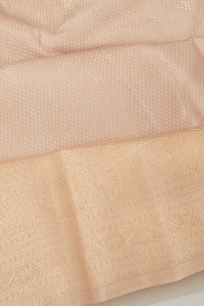 Kanchipuram Silk Brocade Peach Saree