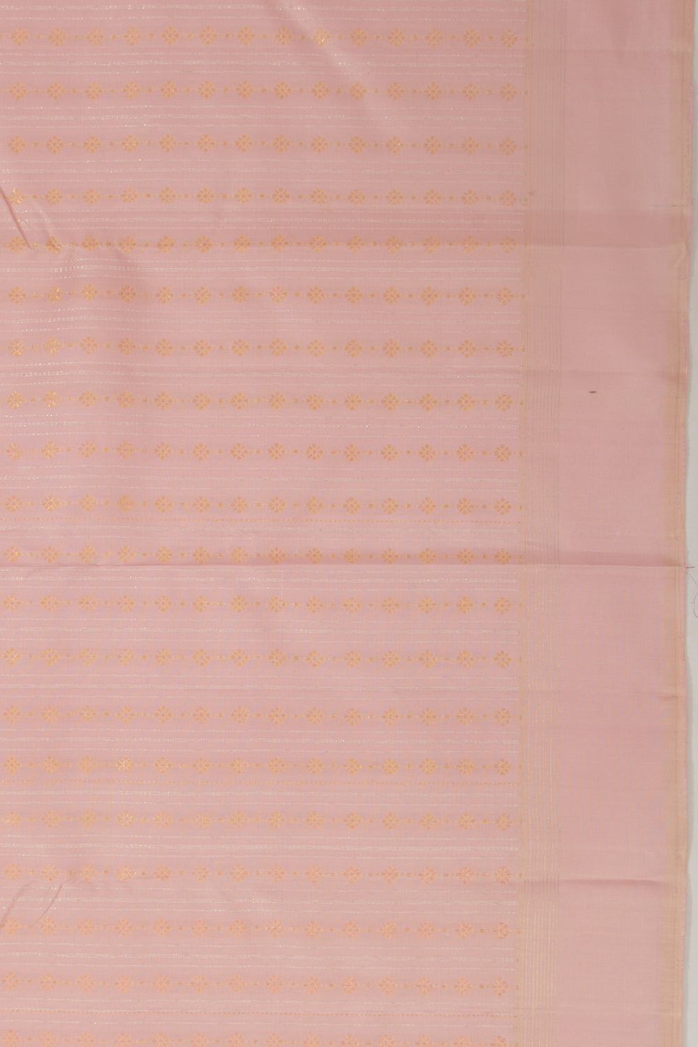 Kanchipuram Silk Vertical Lines And Brocade Peach Saree