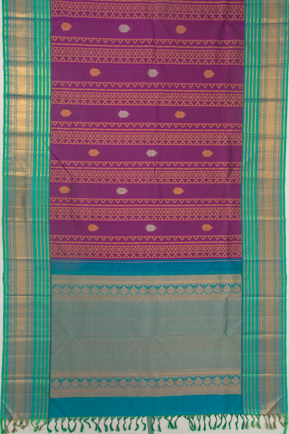 Kanchipuram Silk Brocade Purple Saree