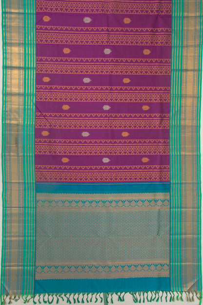 Kanchipuram Silk Brocade Purple Saree