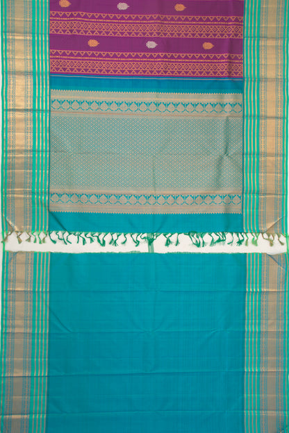 Kanchipuram Silk Brocade Purple Saree