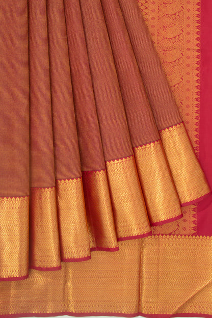 Kanchipuram Silk Brocade Maroon Saree
