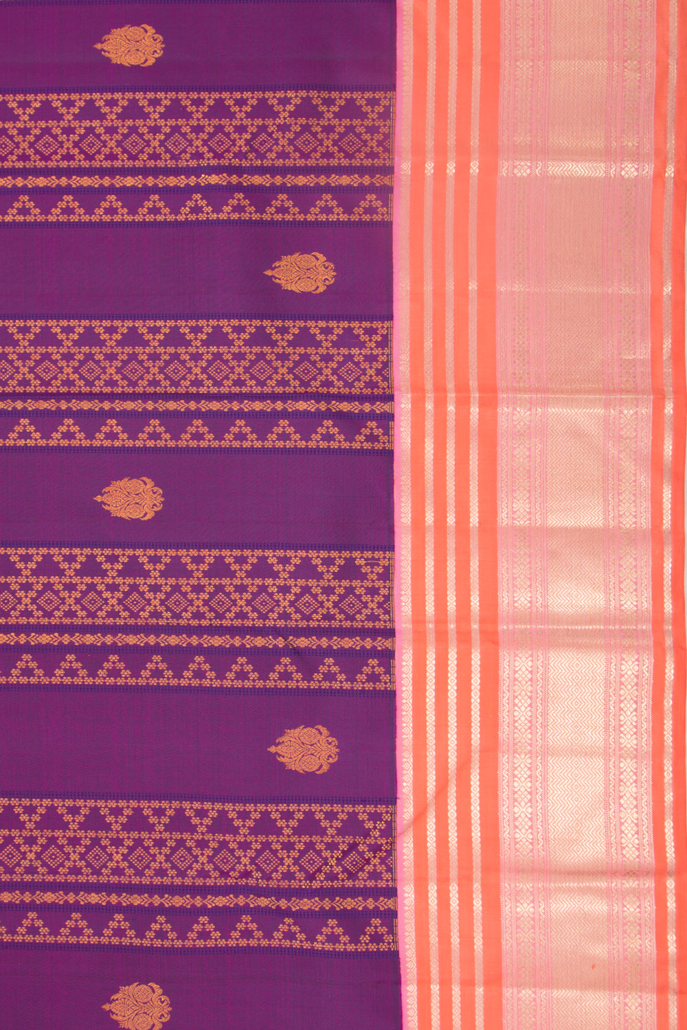 Kanchipuram Silk Brocade Purple Saree