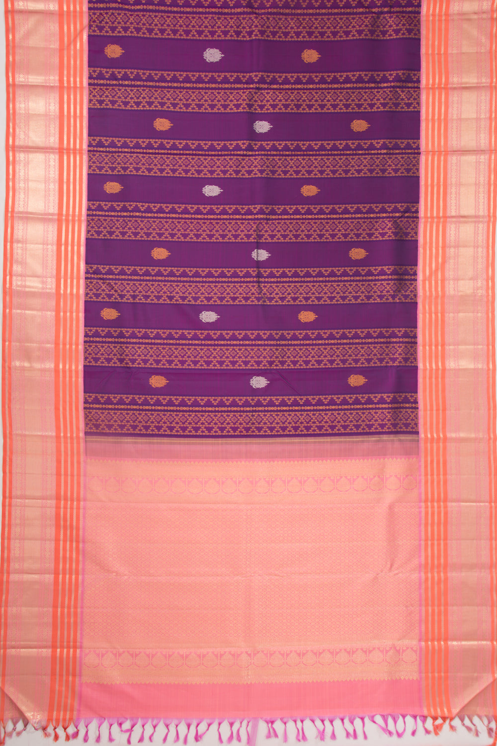 Kanchipuram Silk Brocade Purple Saree