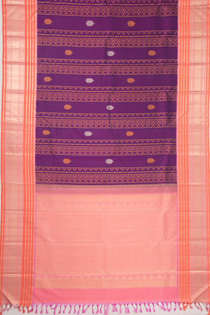 Kanchipuram Silk Brocade Purple Saree