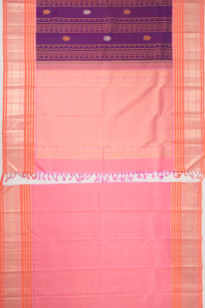 Kanchipuram Silk Brocade Purple Saree