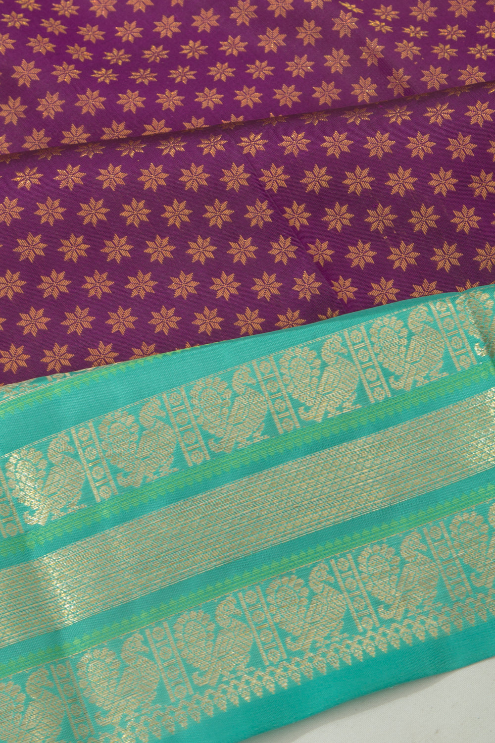 Kanchipuram Silk Brocade Purple Saree