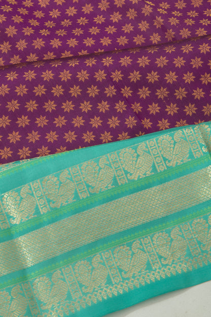Kanchipuram Silk Brocade Purple Saree