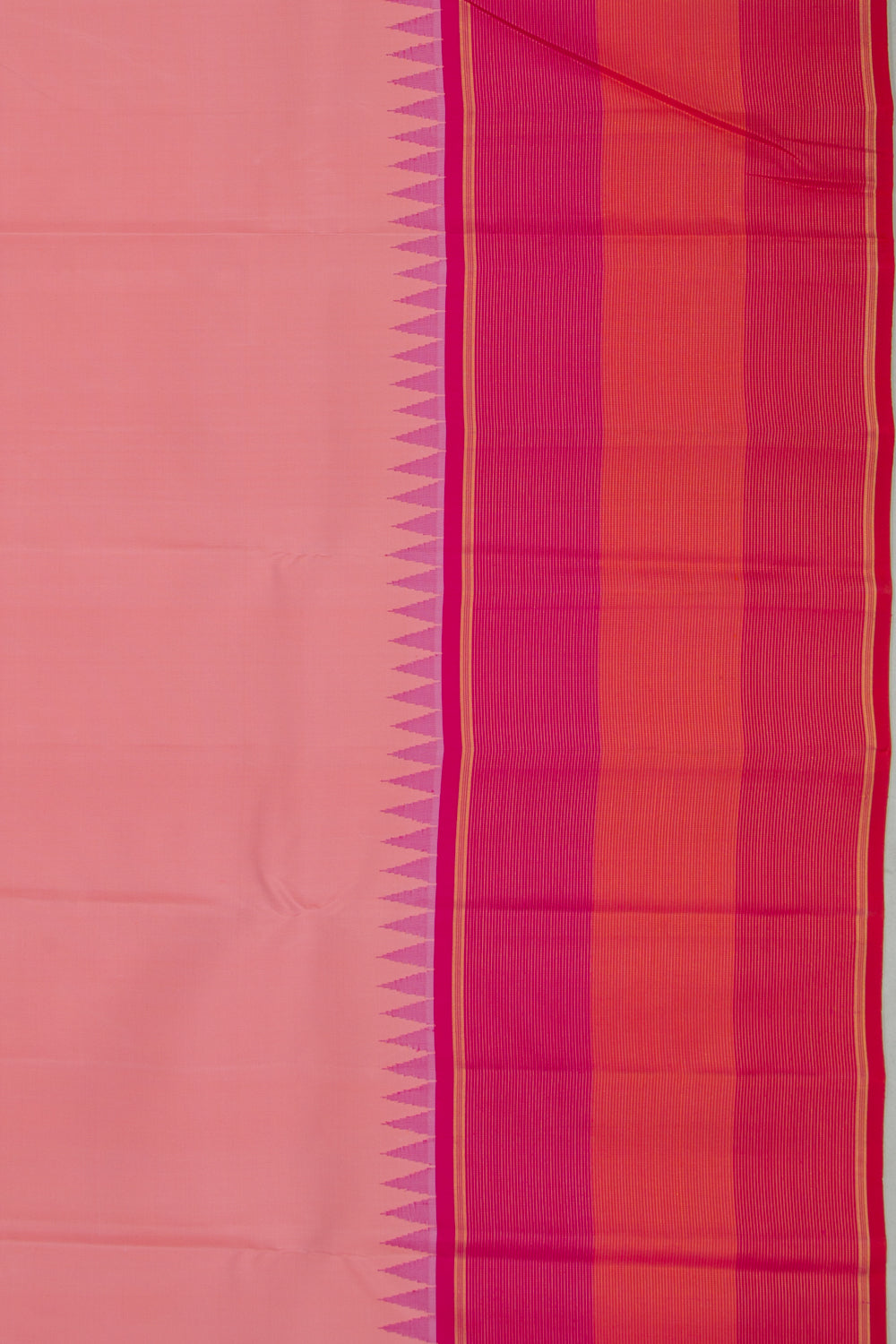Kanchipuram Silk Plain Baby Pink Saree