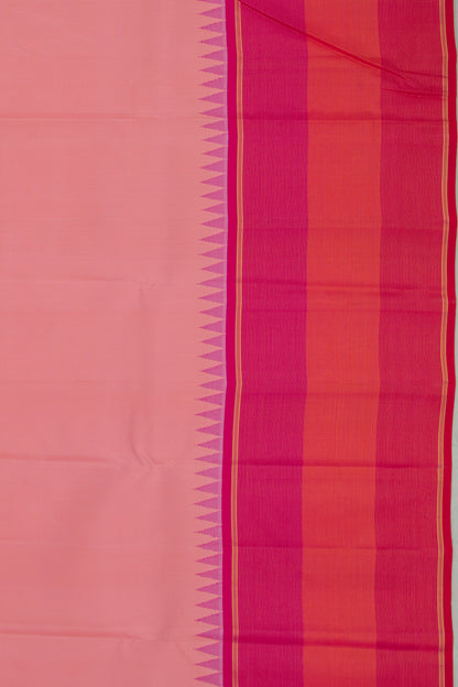 Kanchipuram Silk Plain Baby Pink Saree