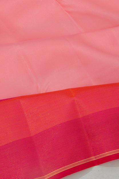 Kanchipuram Silk Plain Baby Pink Saree