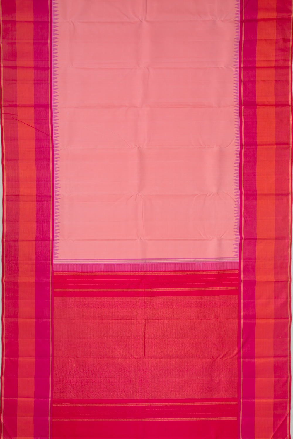 Kanchipuram Silk Plain Baby Pink Saree