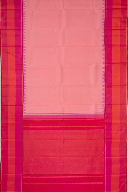 Kanchipuram Silk Plain Baby Pink Saree