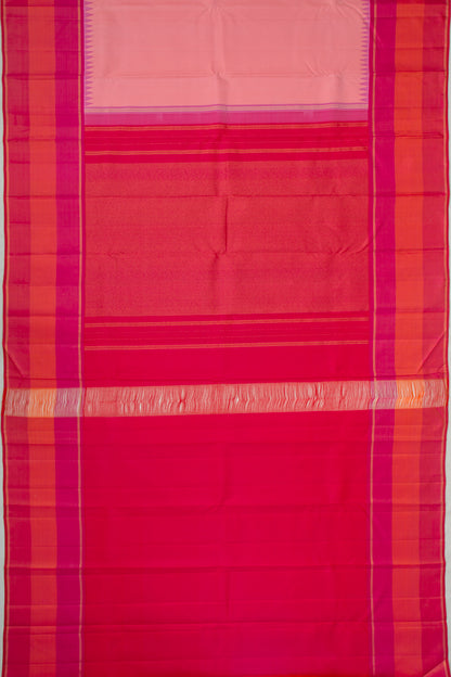 Kanchipuram Silk Plain Baby Pink Saree