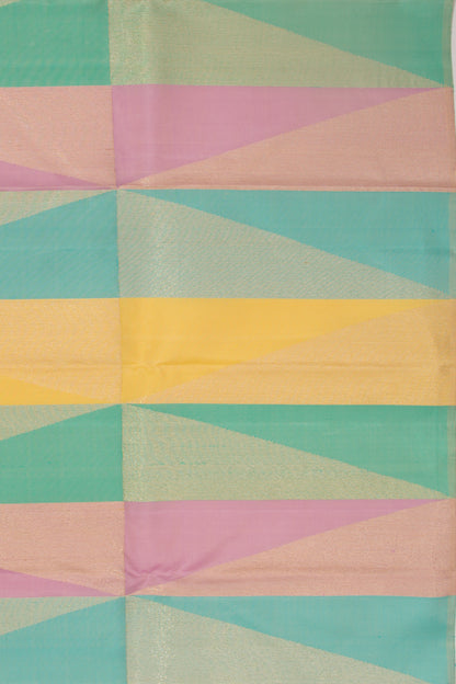 Kanchipuram Silk Geometrical Brocade Multicolour Saree