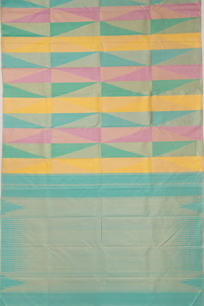 Kanchipuram Silk Geometrical Brocade Multicolour Saree