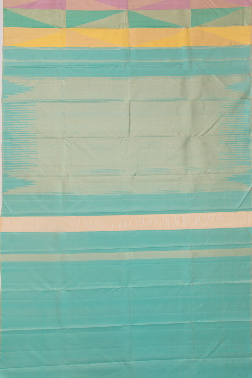 Kanchipuram Silk Geometrical Brocade Multicolour Saree